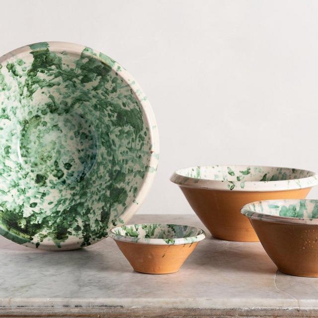 Il Buco, Green Splatterware Mixing Bowl (Multiple Sizes)