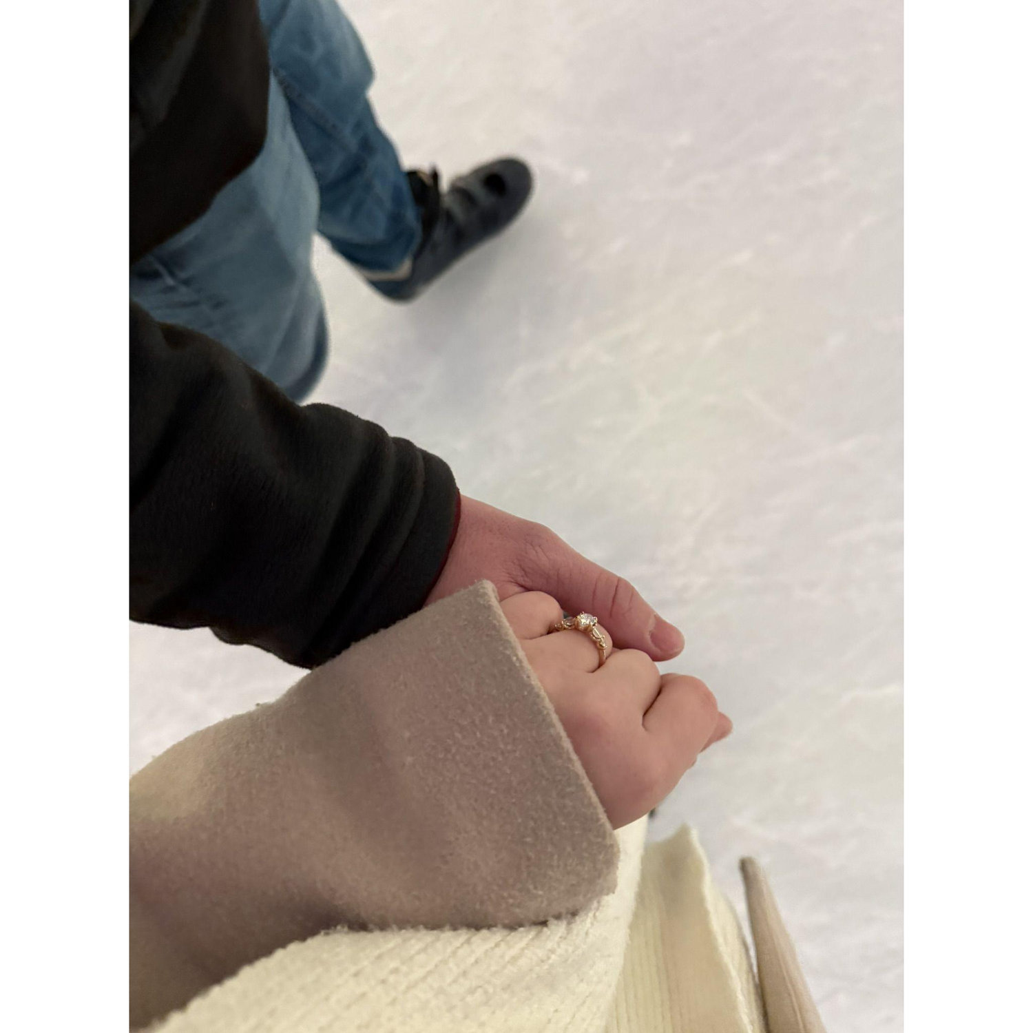 Ice skating *while engaged*