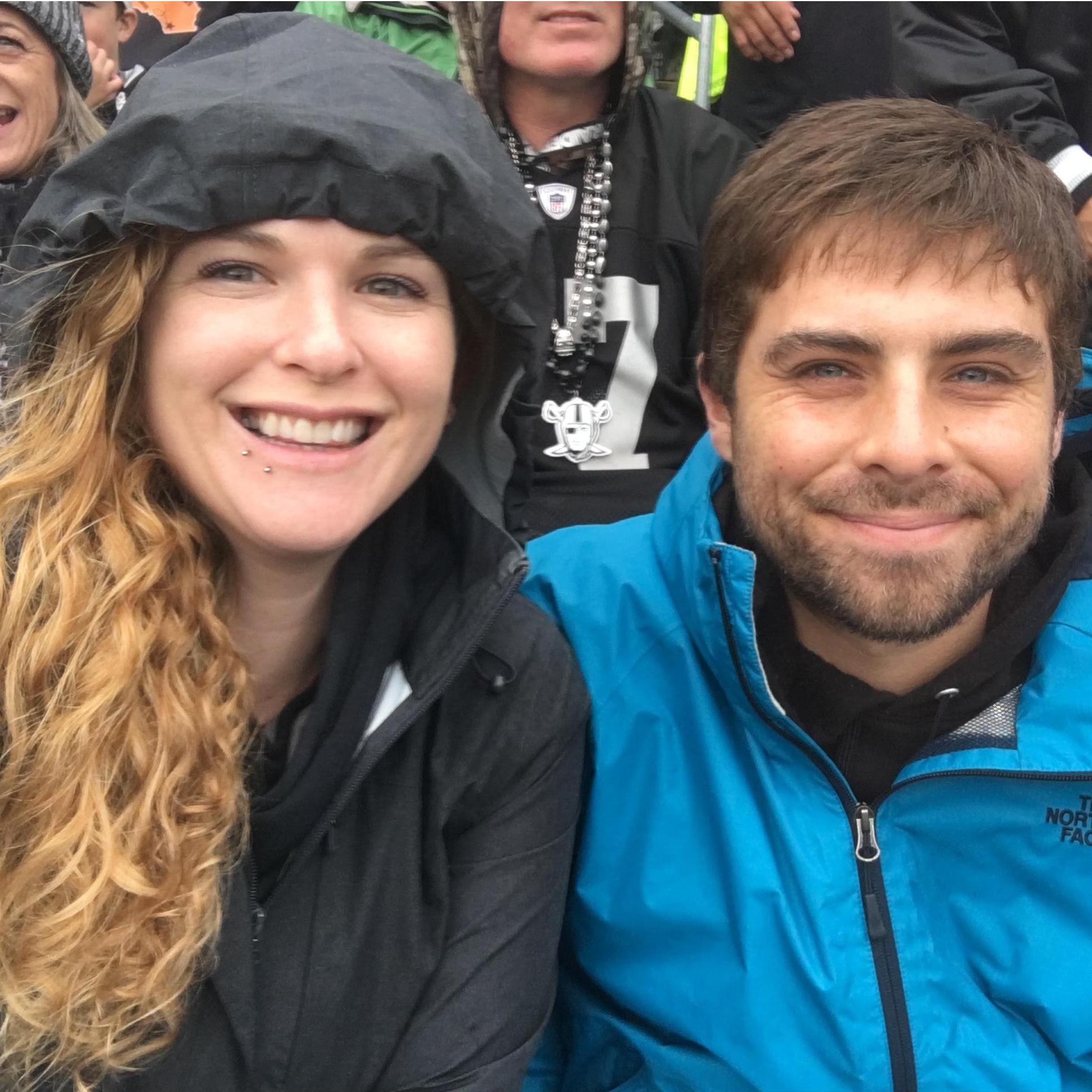 October 2017: Our first Raiders game together!!