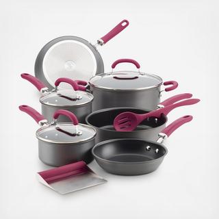 Create Delicious 11-Piece Hard-Anodized Aluminum Nonstick Cookware Set