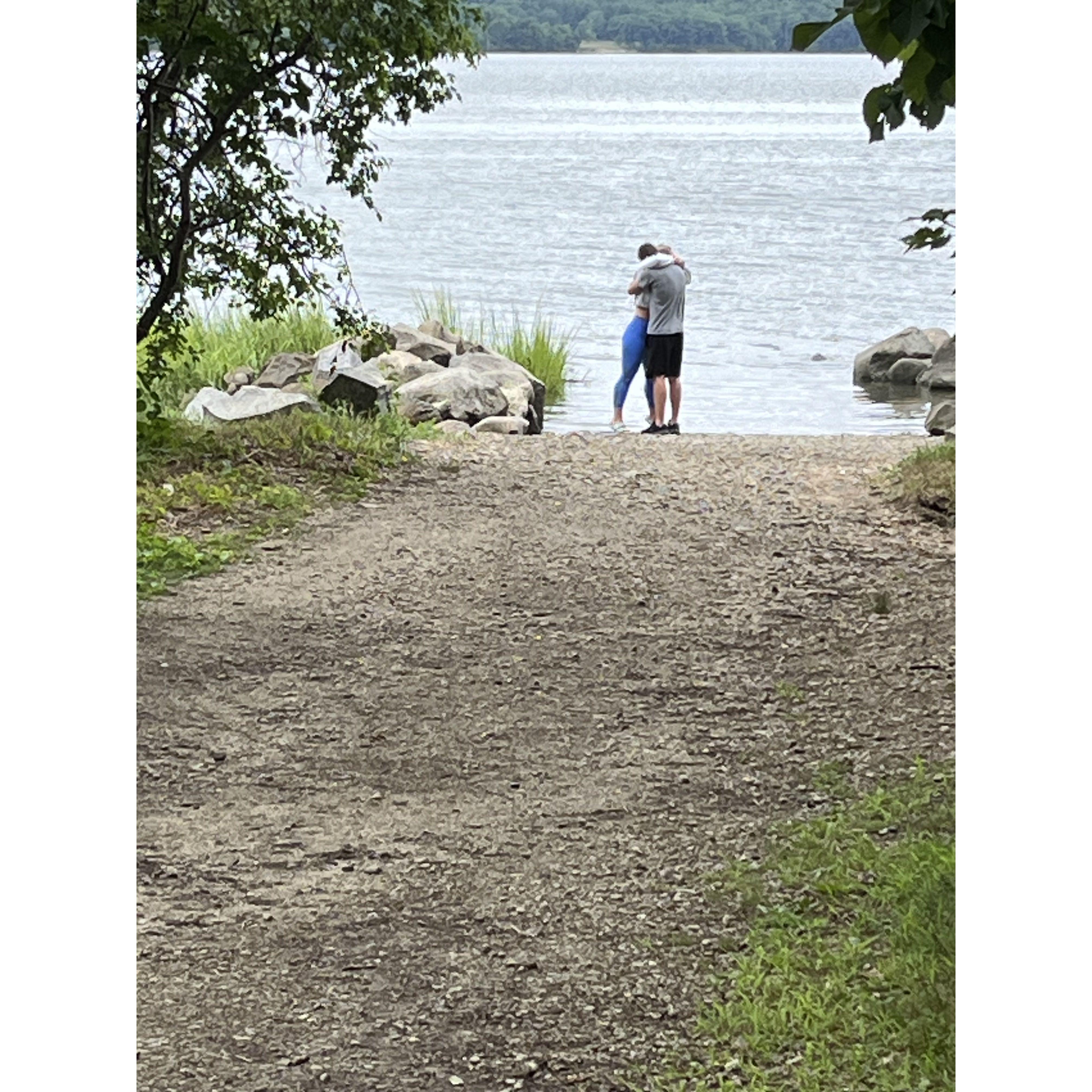 Taken by a stranger right after we got engaged