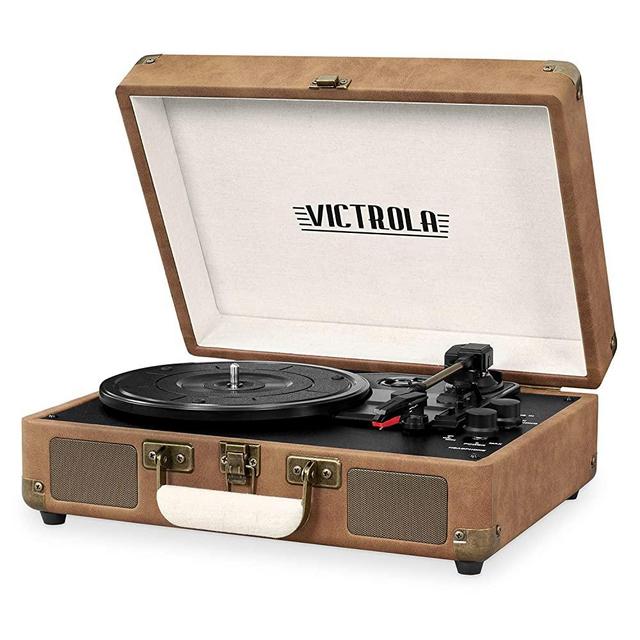 Victrola Bluetooth Suitcase Record Player with 3-Speed Turntable, VTS-50BT-BAW