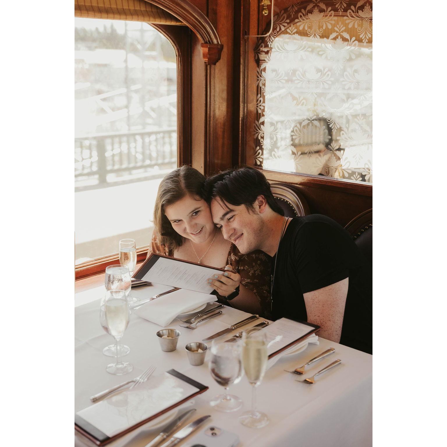 On a wine tasting train! This was the first Mayo-Edwards family vacation!
