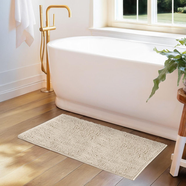 Soft Absorbent Chenille Bath Mat Rug with Anti-Skid Rubber Backing - Becky Cameron