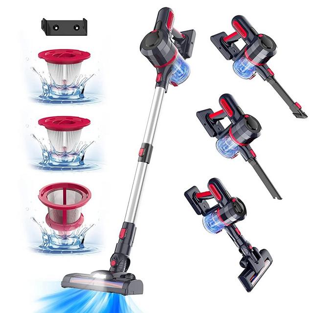 Cordless Vacuum Cleaner, Cordless Vacuum with 25Kpa Super Suction, 210W Brushless Motor 4-in-1 Powerful Lightweight Vacuum Cleaner, Up to 35 Mins Runtime, for Home Hard Floor Carpet Pet Hair