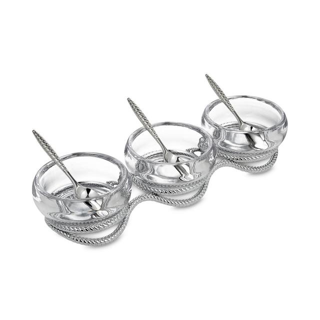 Nambé Braid Triple Condiment Set with Spoons