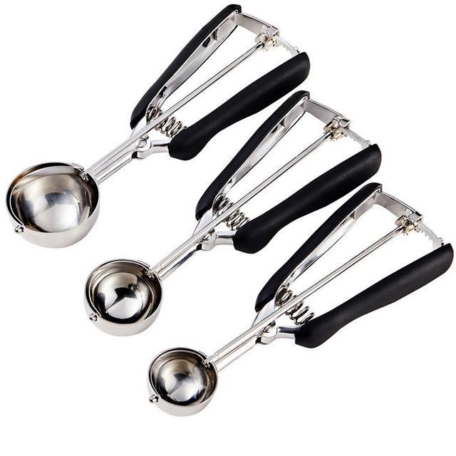 Cookie Scoop Set - Include 1 Tbsp/ 2 Tbsp/ 3Tbsp - 3 PCS Cookie Scoops for Baking - Cookie Dough Scoop - Made of 18/8 Stainless Steel