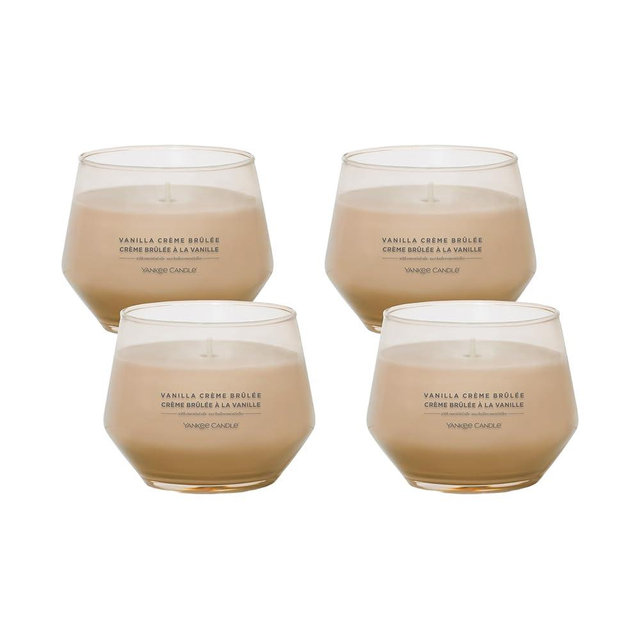 Yankee Candle Studio Medium Candle, Vanilla Crème Brulée, 10 oz, 4-Pack