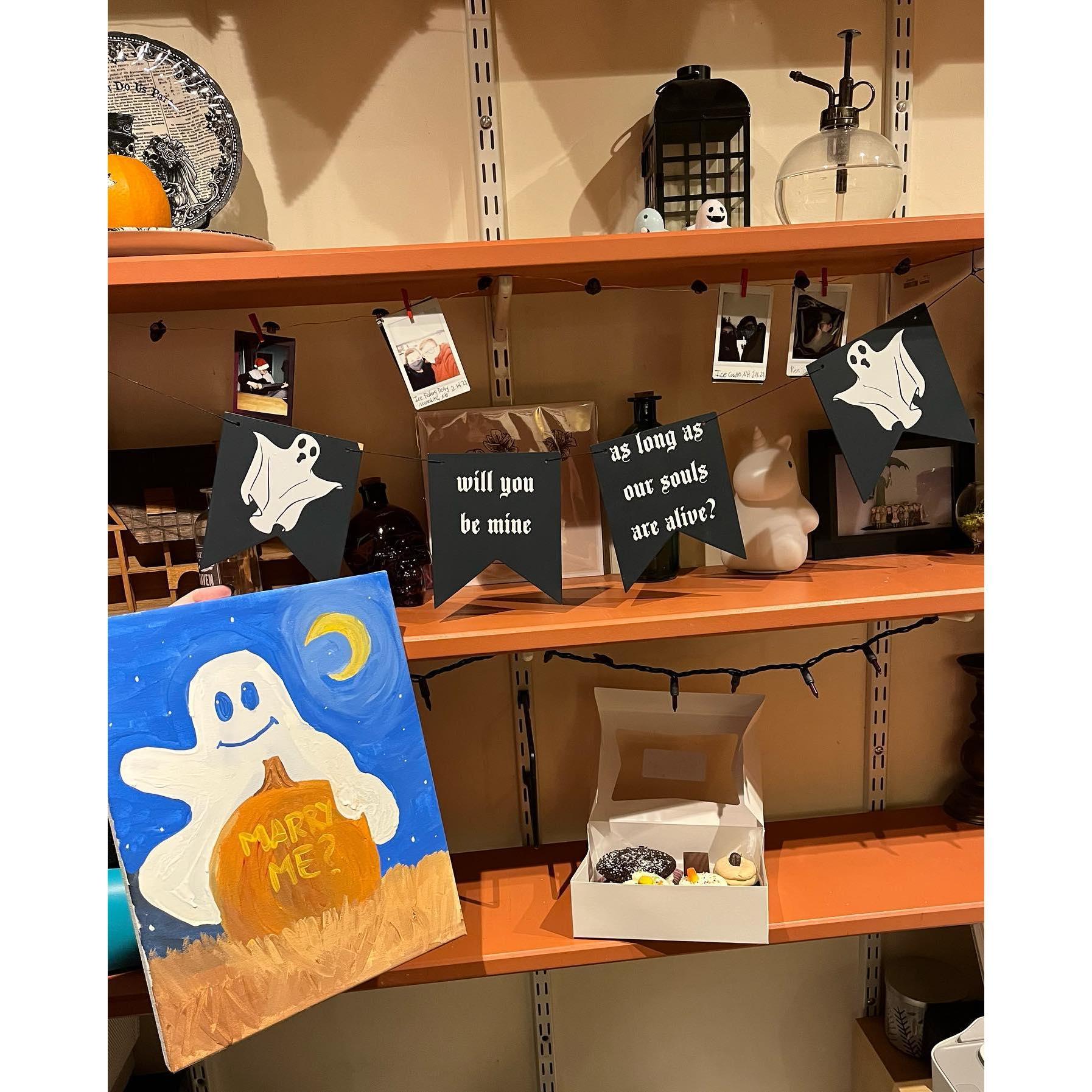 Amber's incredible surprise proposal to conclude our at-home paint night.