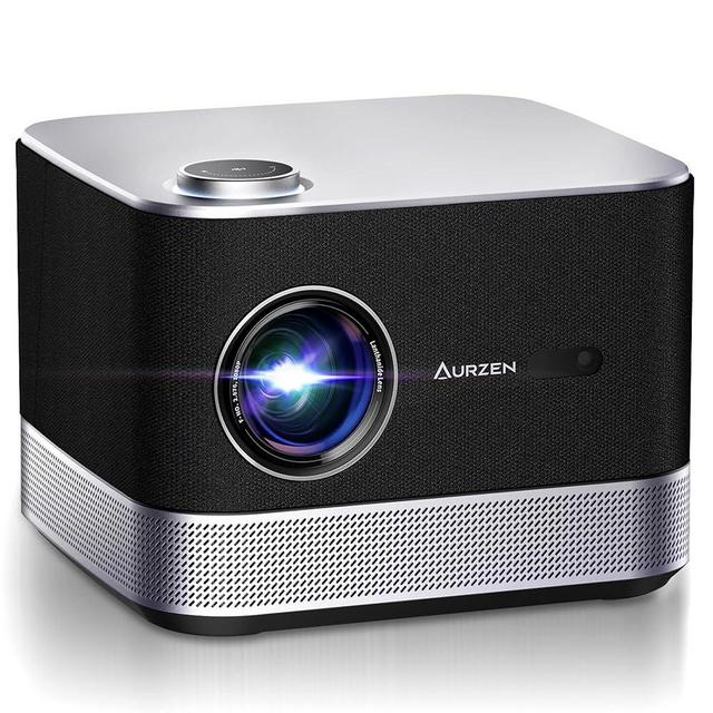All-in-One Projector 4K, AURZEN BOOM 3 Smart Projector with WiFi and Bluetooth, 3D Dolby Audio & 36W Speakers, AI Auto Focus & Keystone, Netflix Official 4K Supported 500 ANSI Home Outdoor proyector