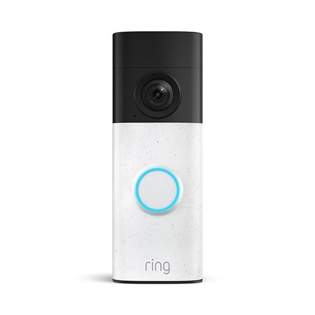 Ring Battery Doorbell (newest model) — Retinal 2K with wide-angle video, up to 6x Enhanced Zoom, Two-Way Talk, and Built-In Battery, Speckled White