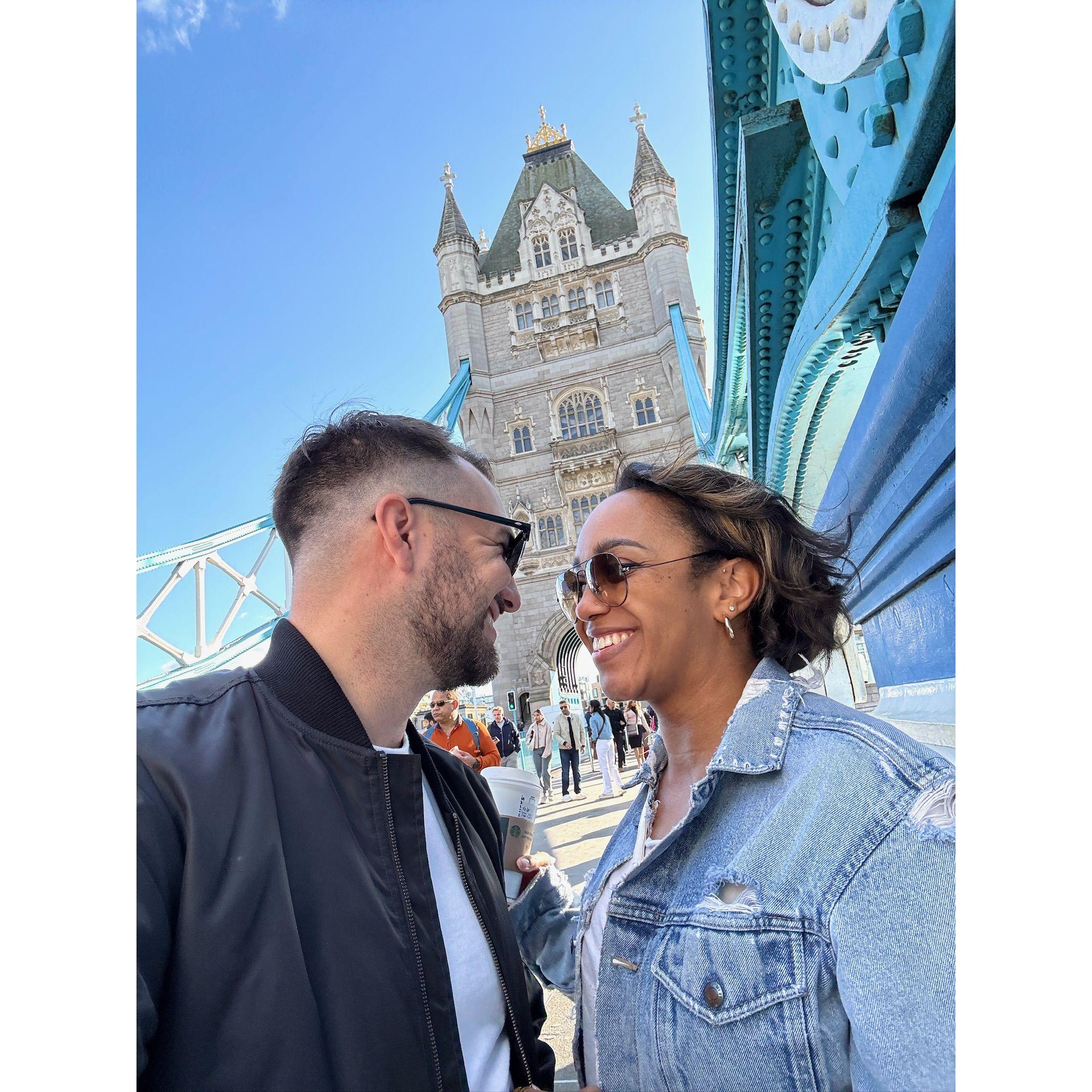 Chelsea's first time visiting Tower Bridge in London
