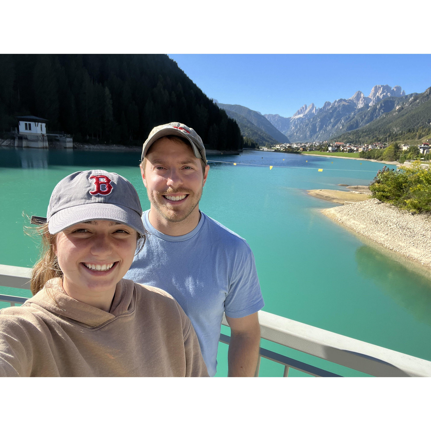 October 2023 - alpine lake in northern Italy, Logan randomly pulled over and found this view on our drive to the Dolomites