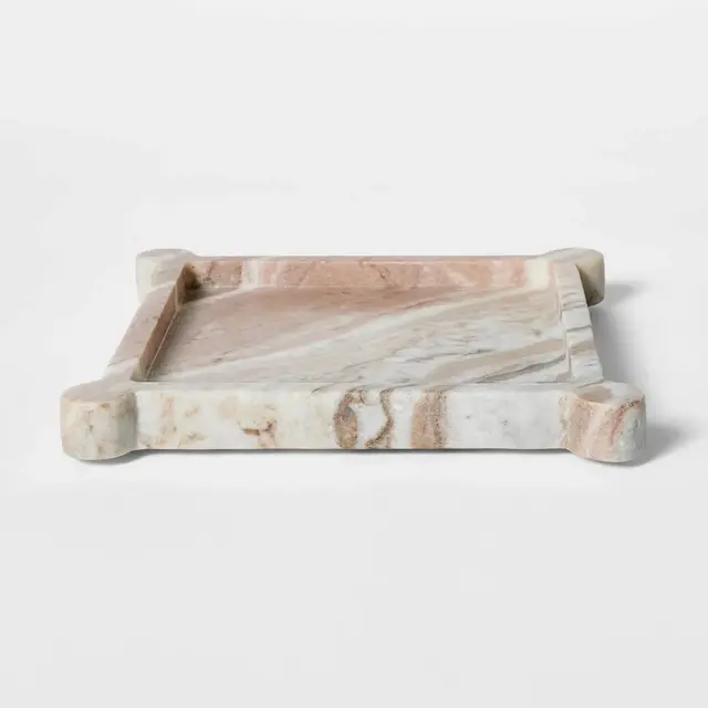 8" Marble Catchall Tray Off-White - Threshold™ designed with Studio McGee