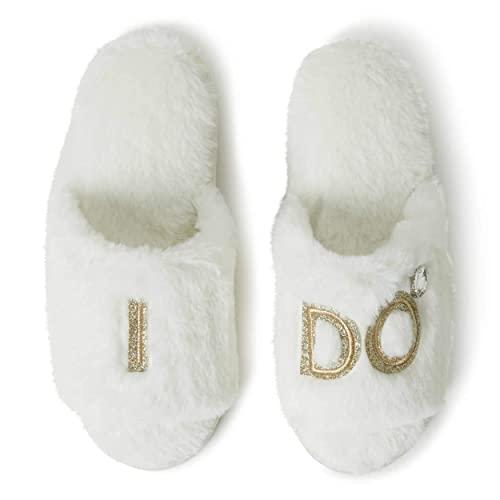 Dearfoams Women's Novelty Bridal Slide Slipper