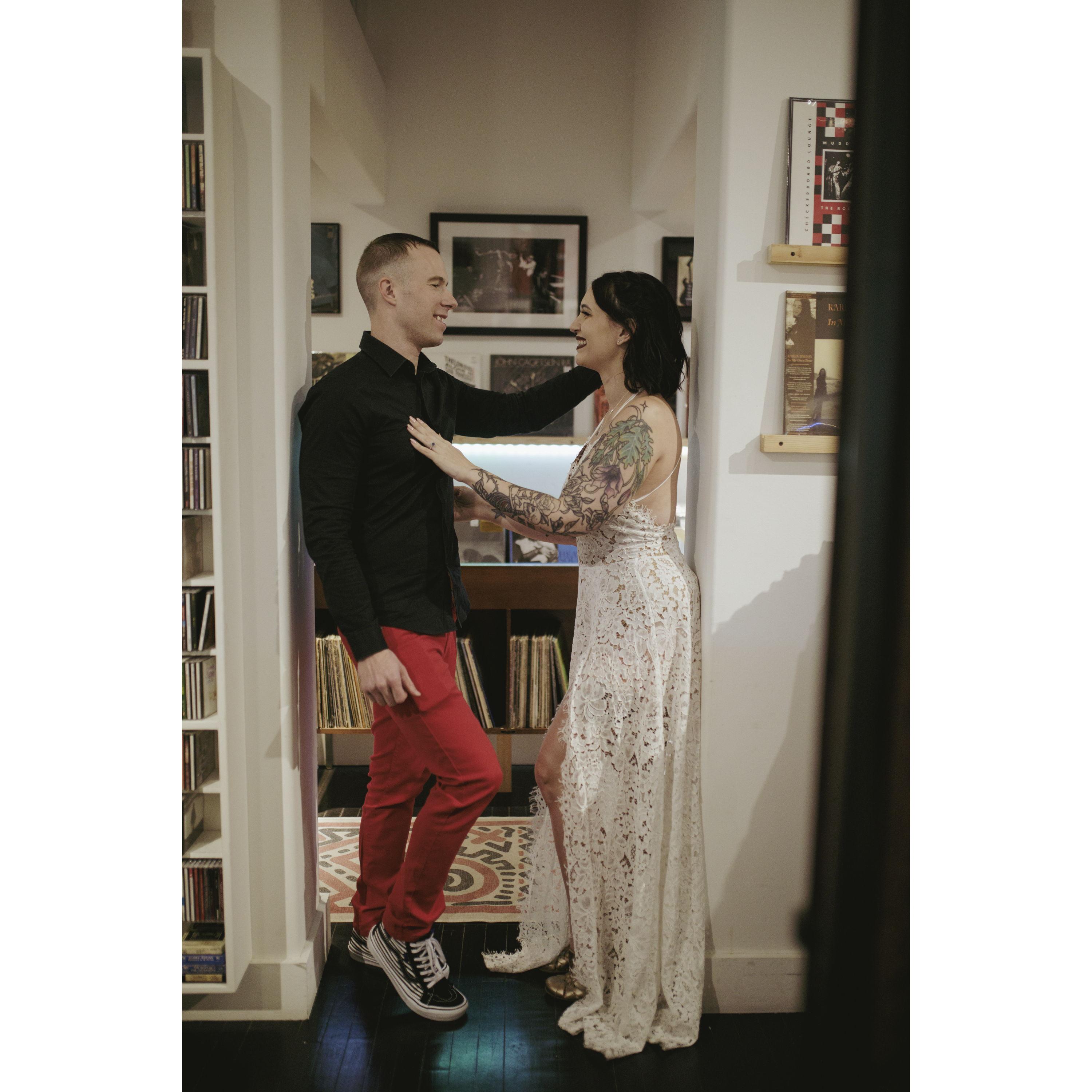 Engagement Photos at Spoonful Records in Columbus, OH