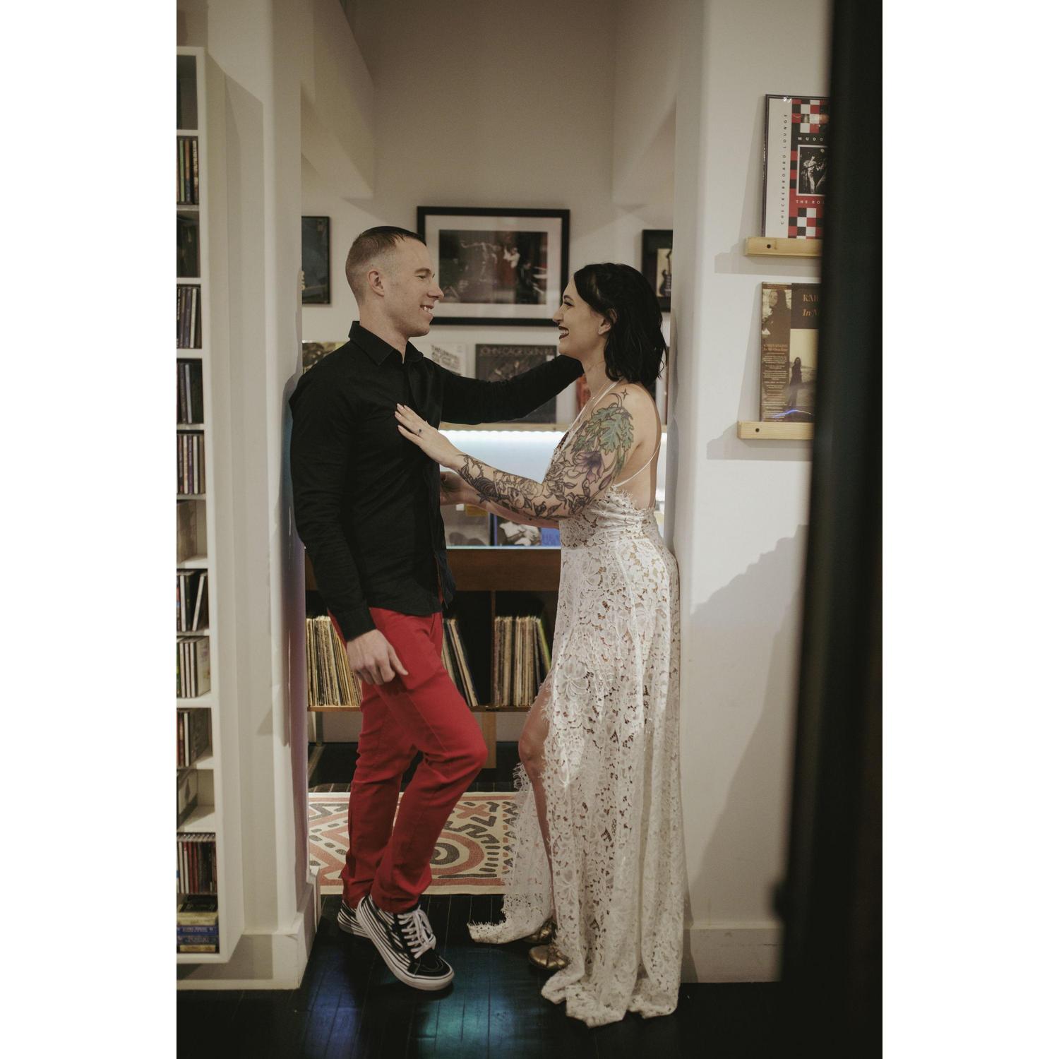 Engagement Photos at Spoonful Records in Columbus, OH