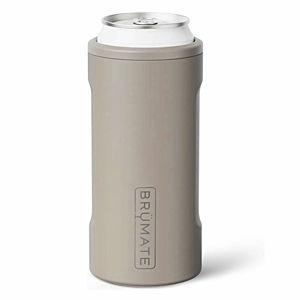 BrüMate Hopsulator Slim Can Cooler Insulated for 12oz Slim Cans | Skinny Can Insulated Stainless Steel Drink Holder for Hard Seltzer, Beer, Soda, and Energy Drinks (Mocha)