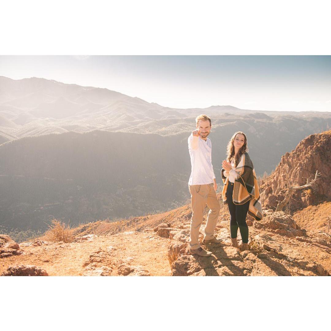 Engagement photo shoot on Rampart Range.