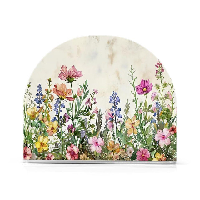 Qilmy Spring Flowers Napkin Holder for Tables –Napkin Holders for Kitchen, Table Napkin Holders, Cocktail Napkin Holder,Paper Napkins Holder