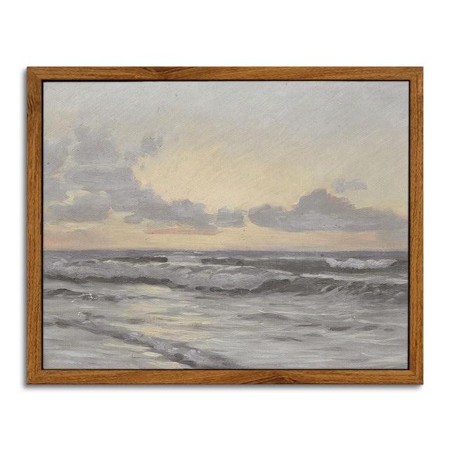 InSimSea Framed Vintage Ocean Scenery Wall Art Canvas Wall Decorations Maritime Scenes Artworks Canvas Prints Bathroom Pictures Farmhouse Office Home Wall Decor 8x10 Inch
