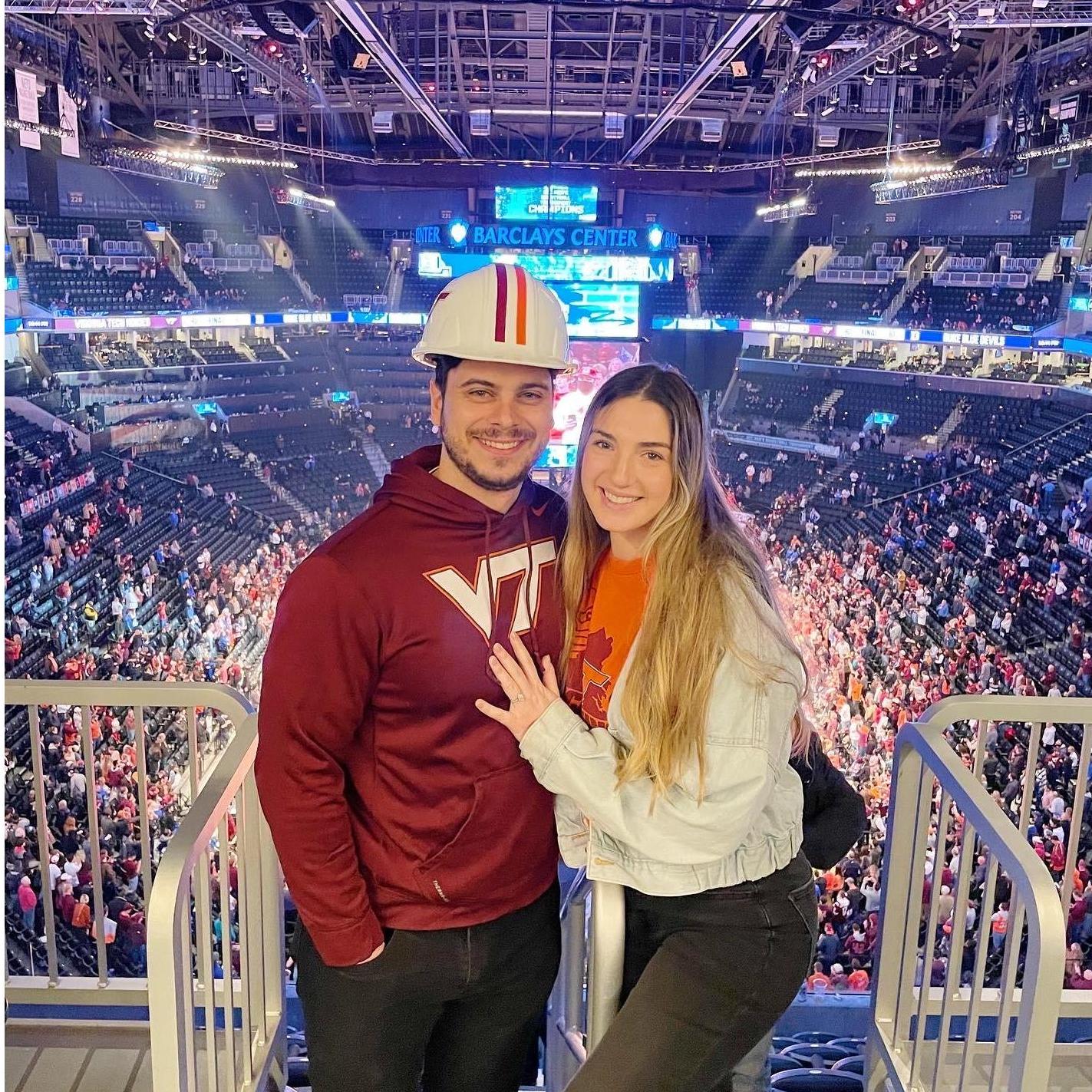 March 2022- They watched VT crush Duke in the ACC championship game in Brooklyn, NY!