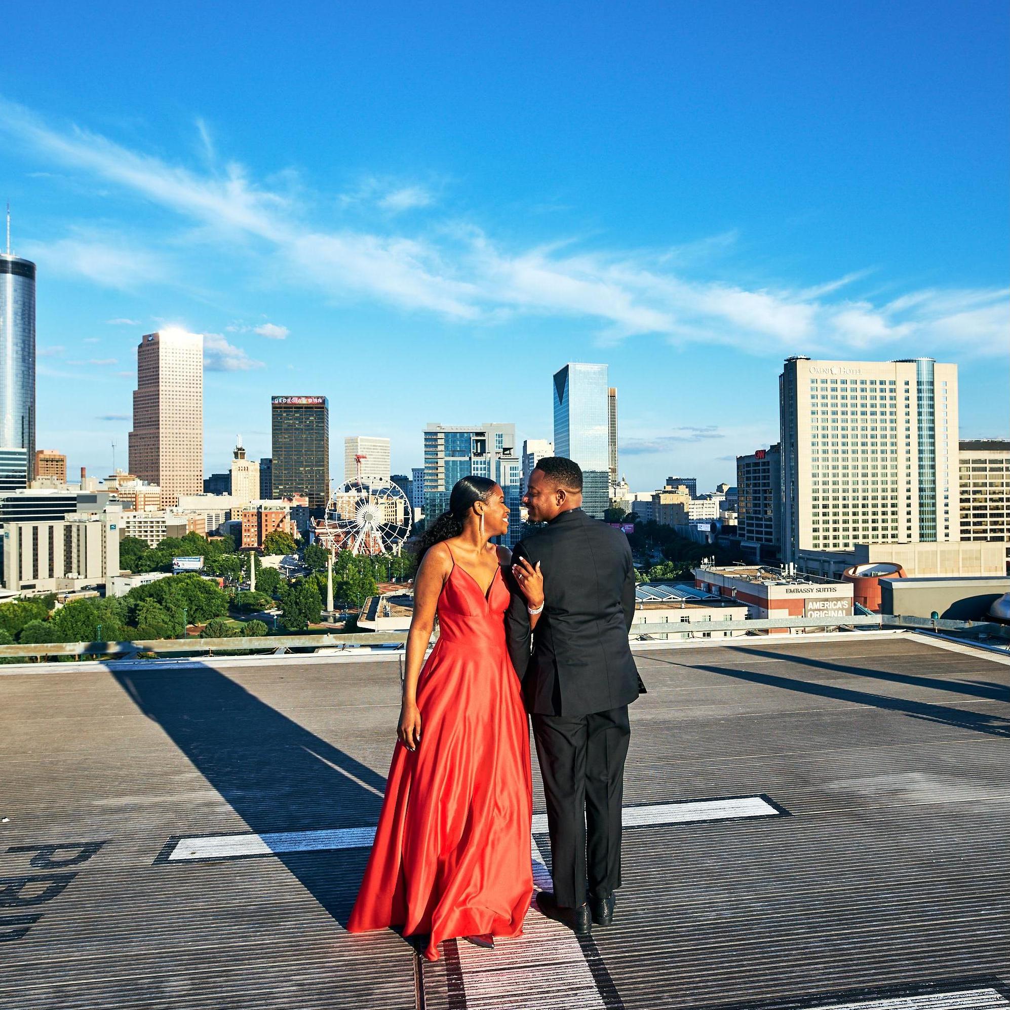 Atlanta means so much to us. It's where we met, where we've lived, where our son was born, and where our love has grown. We can't wait to get married above this beautiful city.