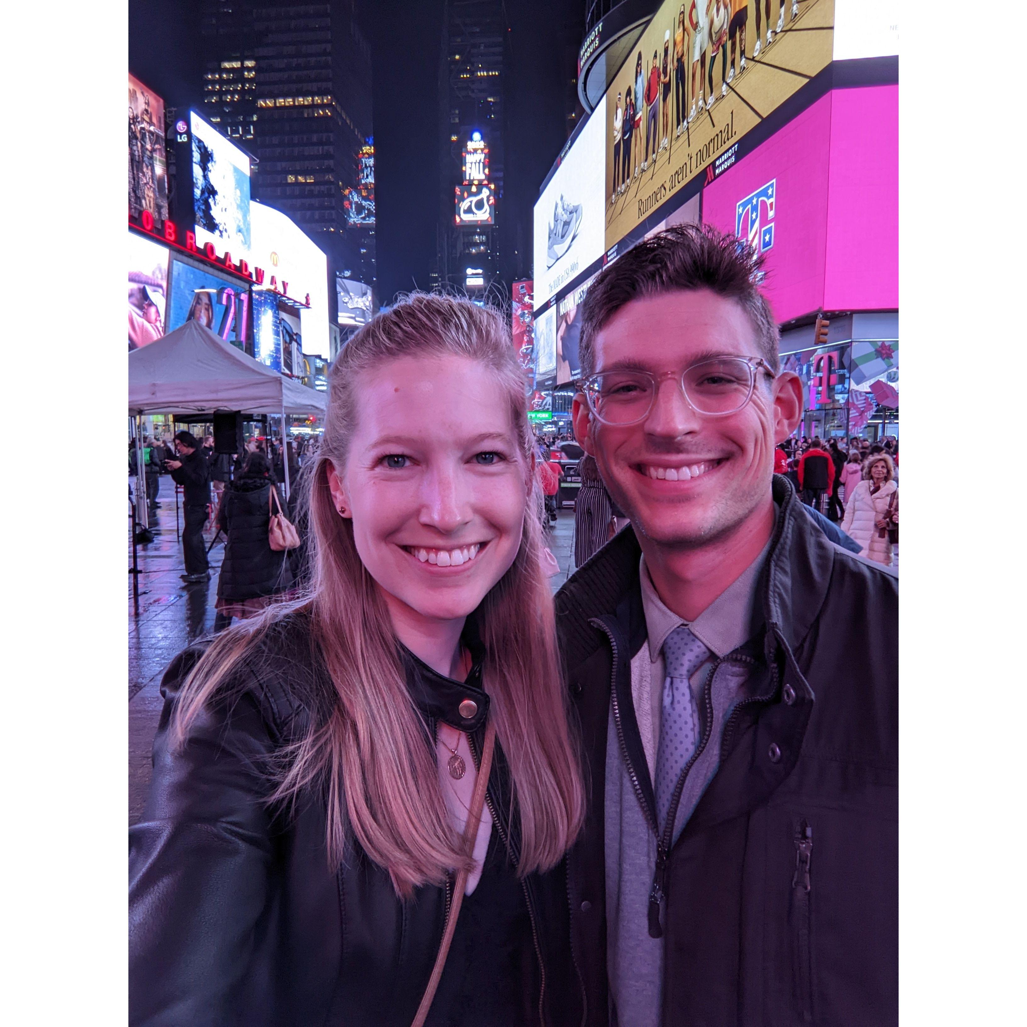 In New York's Time Square at 11:11pm on 11/11/22 (Laurel's 33rd birthday)
