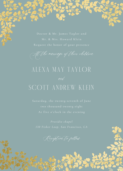 Calla Classic Foil | Blue Sage | Zola Wedding Invitations