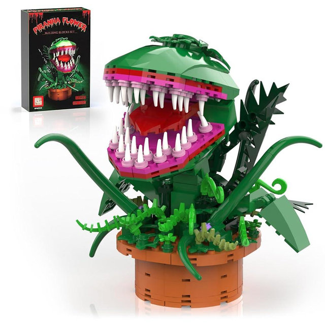 Audrey II Building Blocks Compatible with Lego, Piranha Plant Flower Building Toys,Little Shop Horrors Cannibal with Openable Mouth Building Set Gift for Tv Fans Kids Birthday Christmas (344 Pieces)