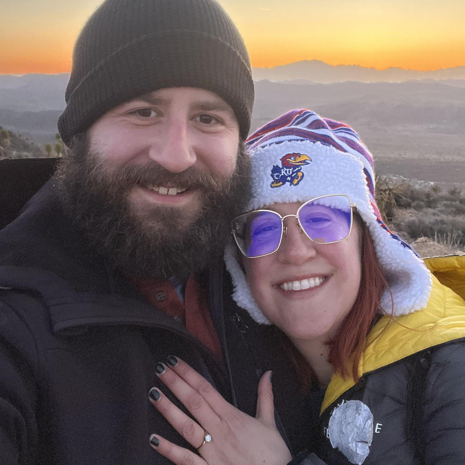 Engaged in Joshua Tree at the top of Ryan Mountain | February 11, 2023