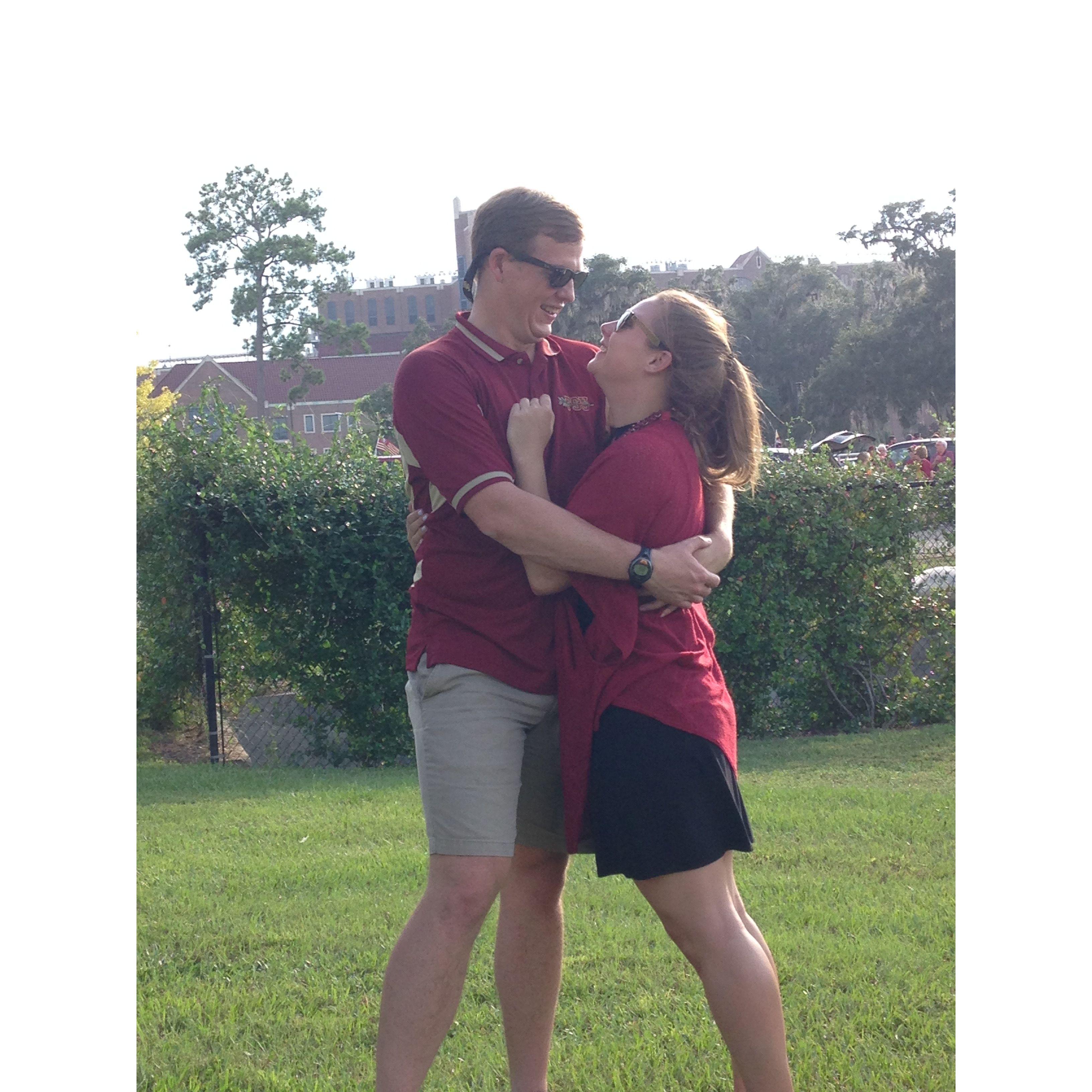 Veronica surprised Caleb in Tallahassee. Still one of his favorite memories!