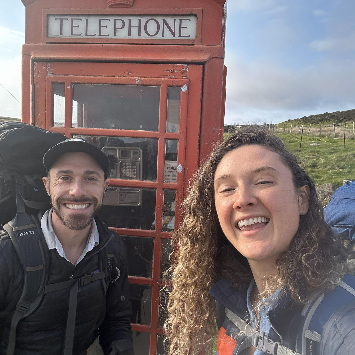The beginning of our Scotland backpacking trek after not sleeping during the plane ride and with no plans of where we would be sleeping that night
