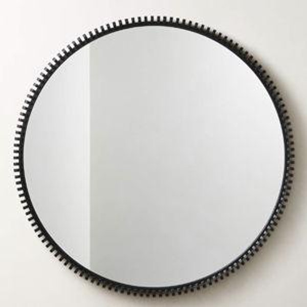 Monaco Black Round Wall Mirror