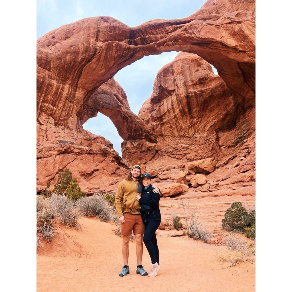 Double Arch at Arches National Park in Moab, UT in February 2025