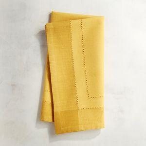 Hemstitch Collection                                            Marigold Yellow Napkin