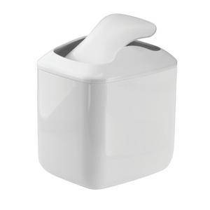 MetroDecor mDesign Wastebasket Trash Can for Bathroom Vanity Countertops, White