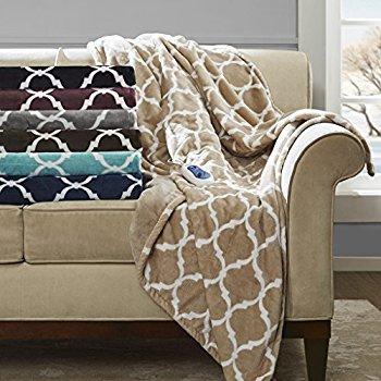 Beautyrest Heated Ogee Throw Purple 60x70