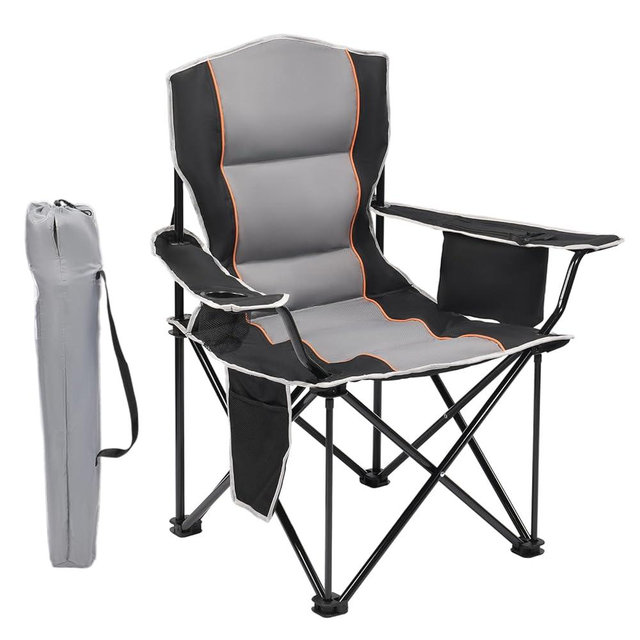 XMT Premium Padded Folding Chair, Extra Wide & Heavy Duty 450lbs Capacity, Portable Camping Chair with Insulated Cooler, Cup Holder & Storage, Compact Foldable for Outdoor, Beach, Picnics