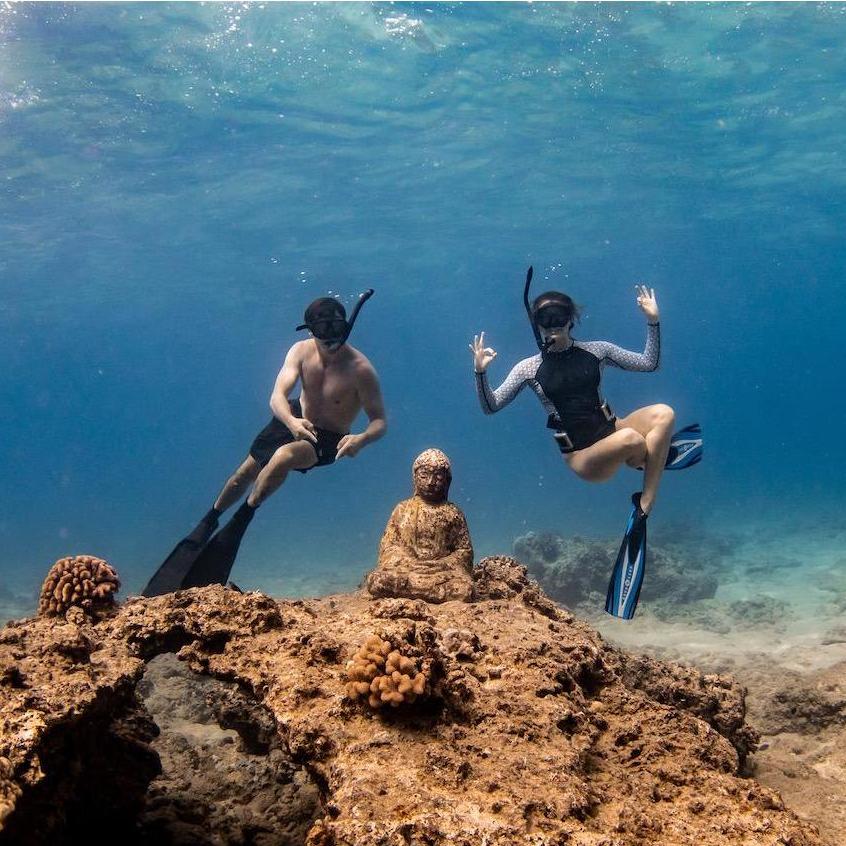 We dive together, we hike together, we surf together. Everything's better together.
