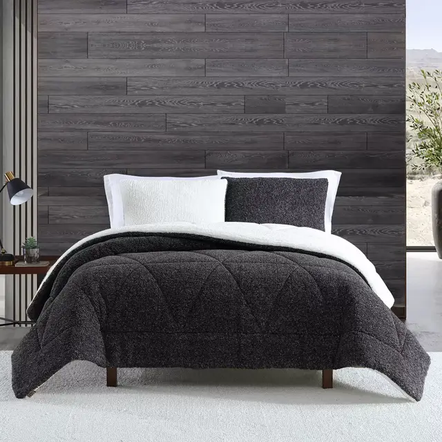 UGG® Classic Sherpa 3-Piece Full/Queen Comforter Set in Off-Black Melange