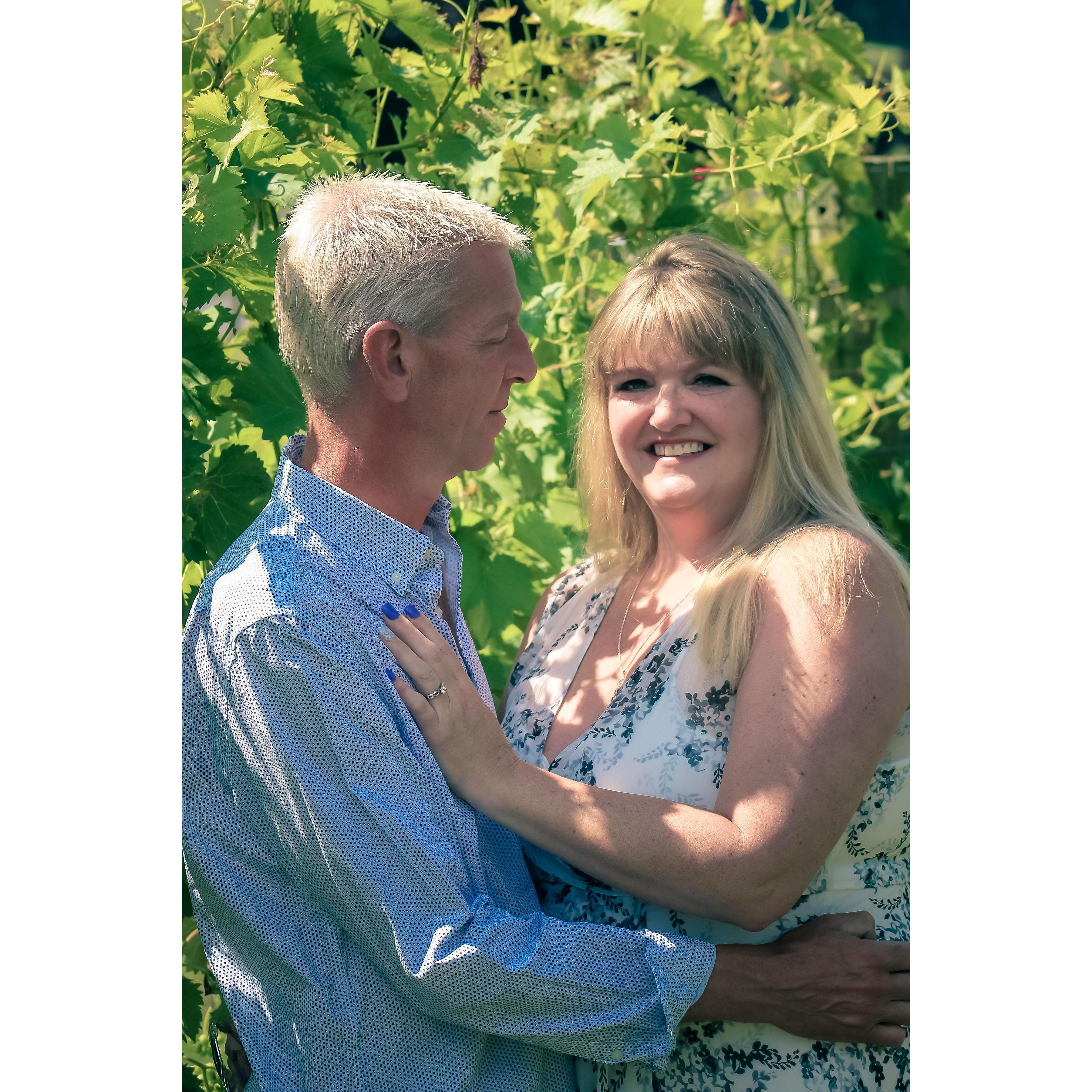 Engagement Photos, taken July 9, 2020 taken at Linganore Winery. 
Photography credit: Beyond Everlasting Photography  - Erin Renee Fiore