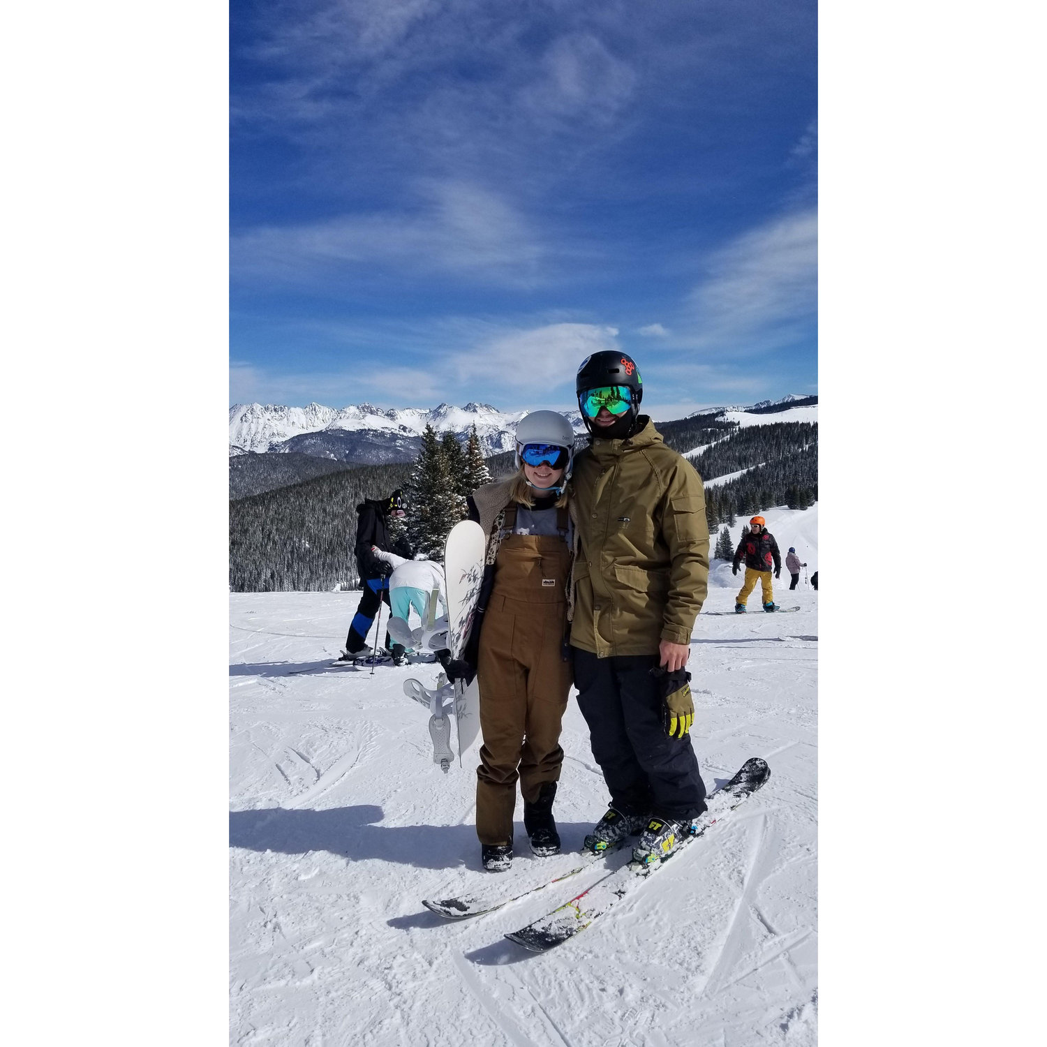 One of our many ski days in Vail, CO.