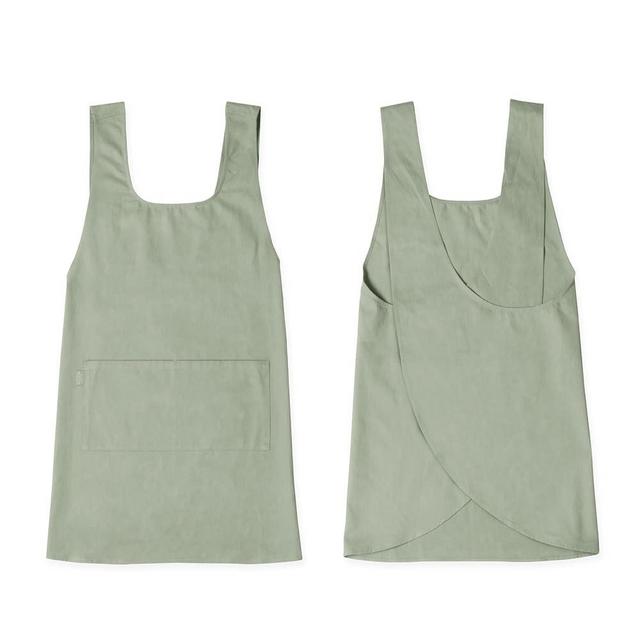 Hudson Durable Goods Cotton Cross Back Apron for Women - Seamless Crossover Style Smock Apron