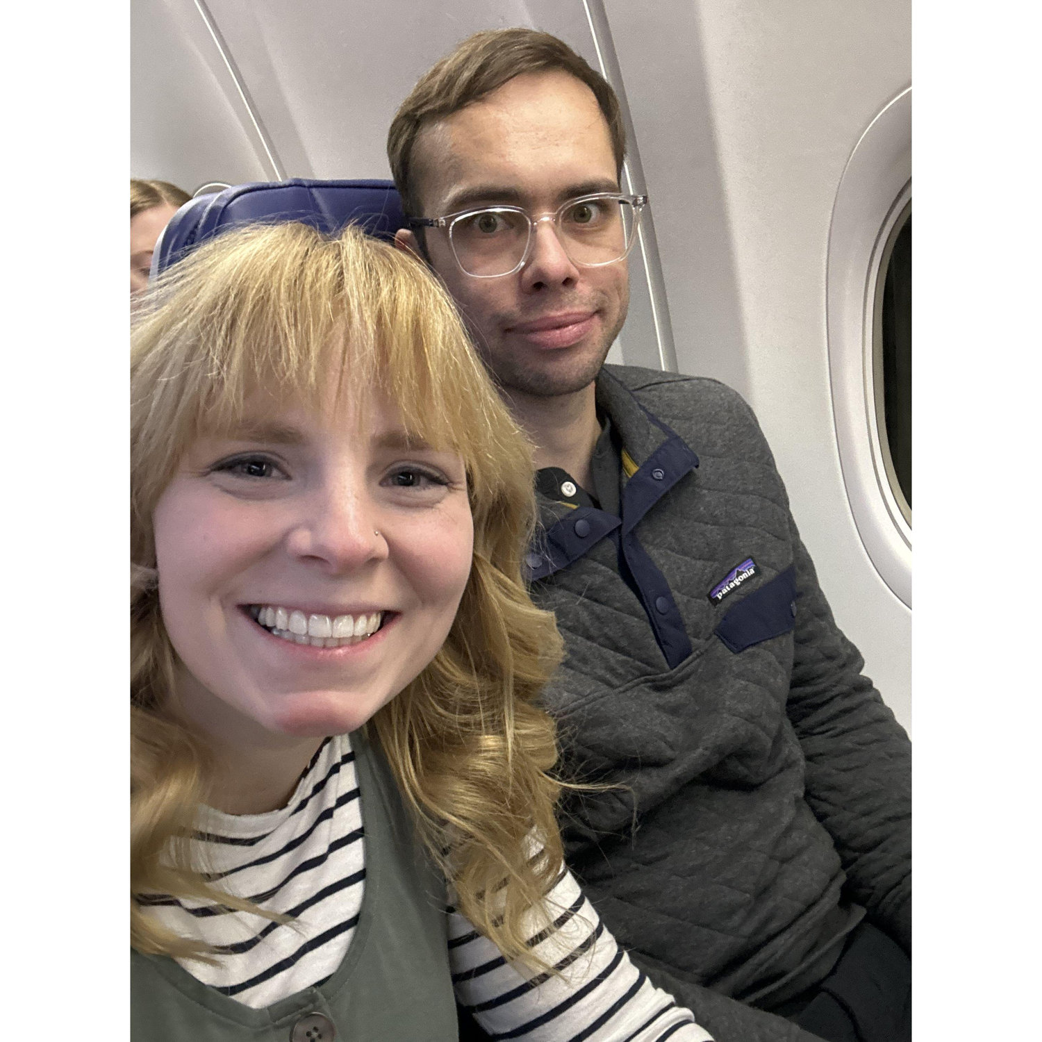 Our first flight together, going to visit Tiffany’s family for Thanksgiving