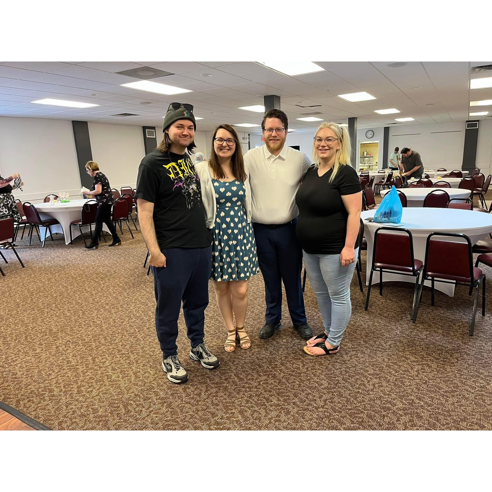 My Maid of Honor Maddy and her fiancé Spencer at their baby shower! Little did we know Myles was coming in just a couple weeks!