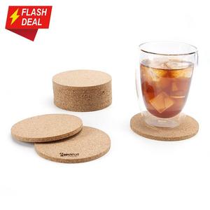Sweese 3402 Cork Coasters - 4 Inches for Drinks - Set of 10, Round