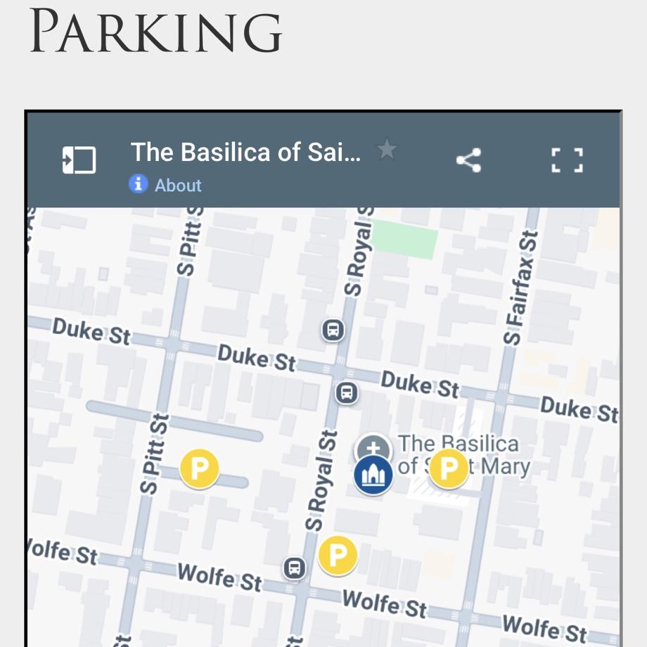 There are three church parking lots you are welcome to park in.