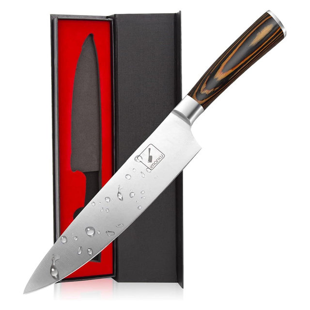 imarku Chef Knife - Pro Kitchen Knife 8 Inch Chef's Knives Japanese SUS440A Stainless Steel Sharp Paring Knife with Ergonomic Handle, Orange