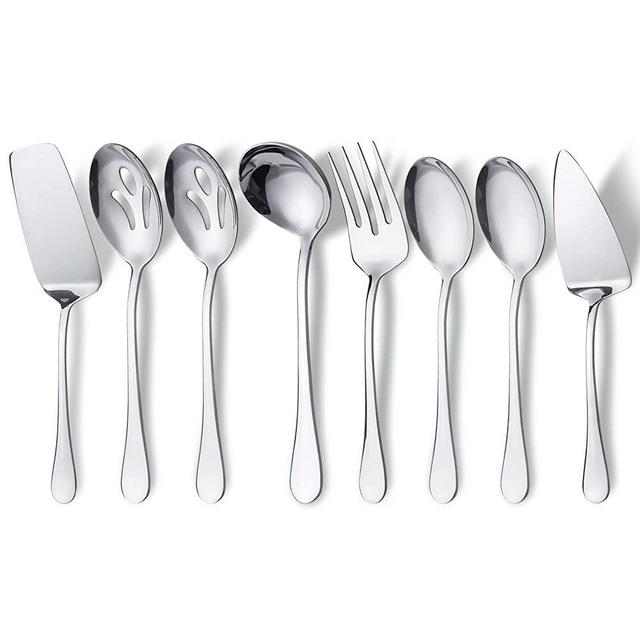 Hohscheid 8-Pieces 18/10 Stainless Steel Hostess Silverware Flatware Serving Utensil Set